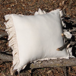 French Country Chic Raw Edge Ruffled Muslin Pillow  Euro sham 20"x20"