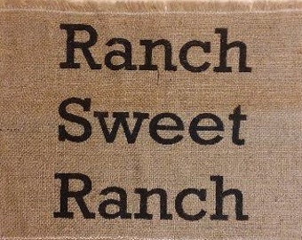 Pillow Slip Cover Pillow Sham  Burlap Muslin Pillow Sham PILLOW CASE Ranch Sweet Ranch design