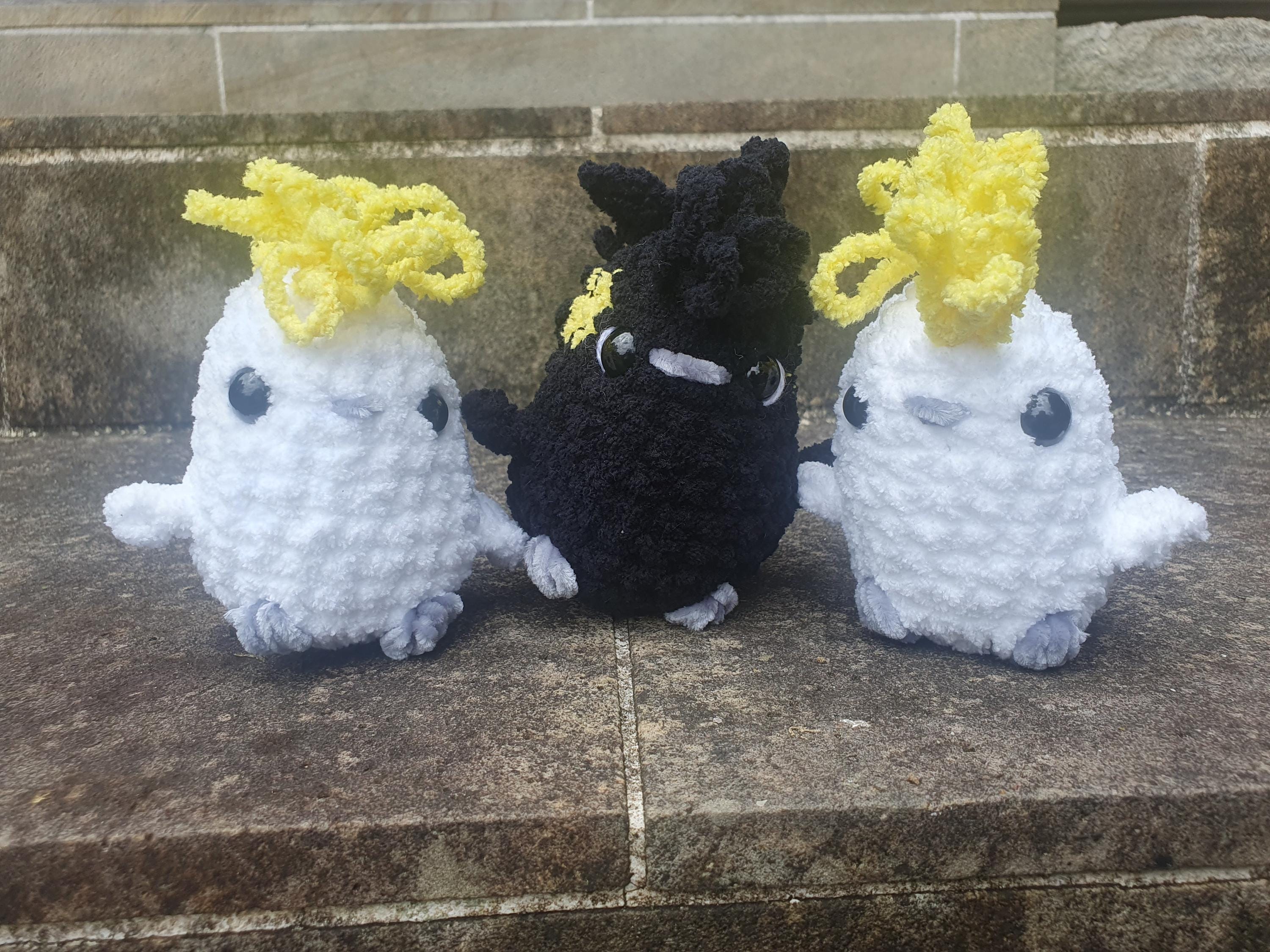 Peluche cacatoès arrogant | Cacatoès noir | Oiseau fabriqué en Australie