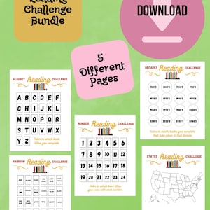 Reading Challenge Bundle, Reading Printable, Book Printable, Book Challenge, Bookish, Reading, Printables, Book Journal, Reading Journal