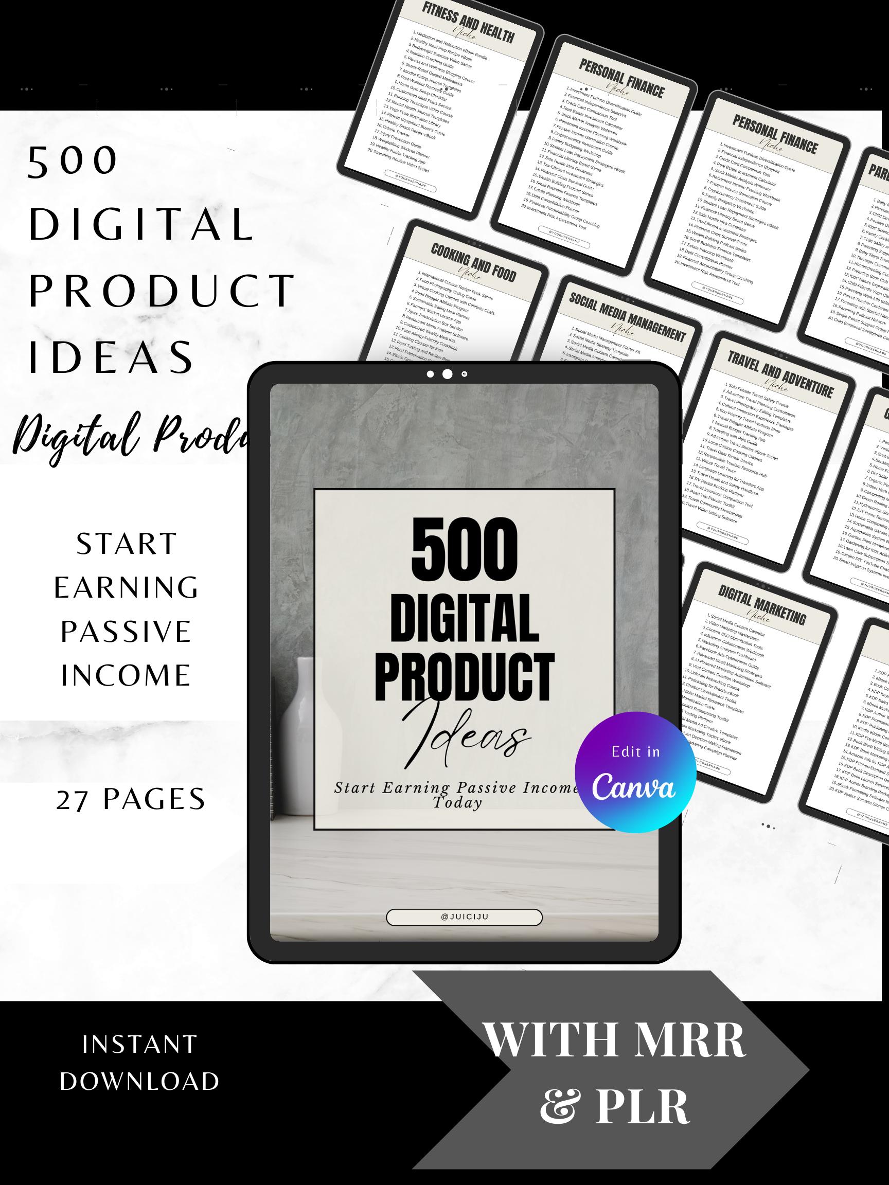 500 Digital Product Ideas to Sell Passive Income Profitable Digital ...