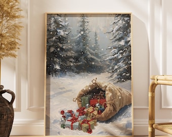 Vintage Christmas Prints, Winter Wall Art, Holiday Poster, Christmas Wall Art