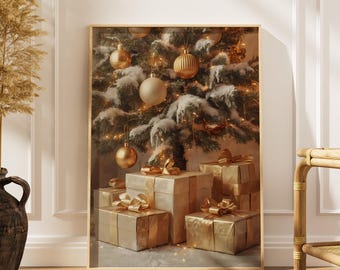 Gravuras natalinas vintage, arte para presentes de Natal, decoração de festas, gravuras de árvores de Natal