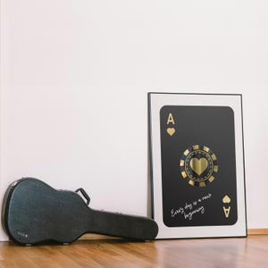 Ace Of Hearts Print, Playing Cards, Playroom Decor, Motivational Poster, Gaming Decor, Trendy Wall Art, Retro Poster