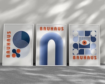 Bauhaus Print Set: Mid Century Modern Gallery Wall Art (Digital Download)