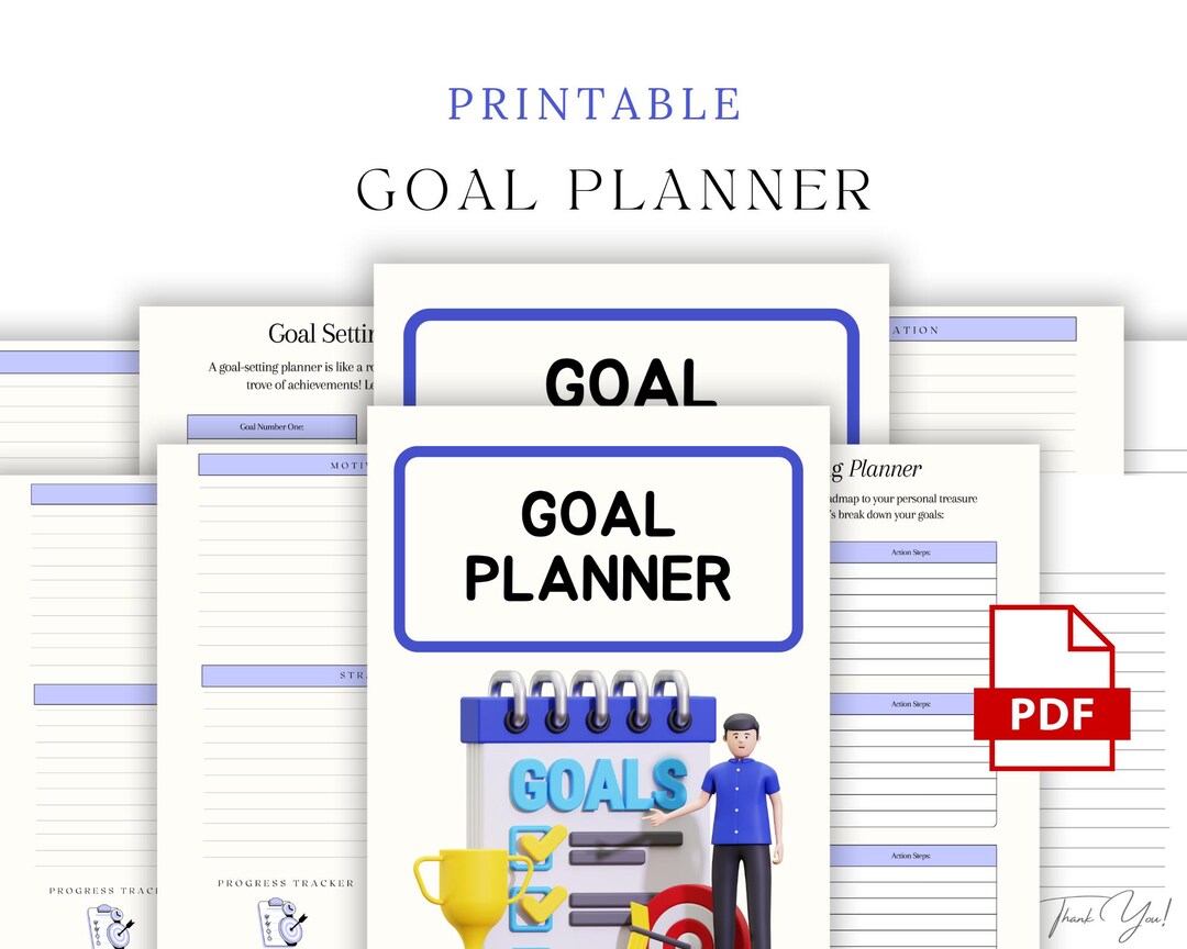 Goal Setting Planner Printable | Achieve Daily & Weekly Goals | PDF ...