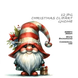 Clipart de gnomos navideños: Pack de gnomos navideños en formato JPG - Arte invernal original para tarjetas y manualidades (JPG, descarga digital)