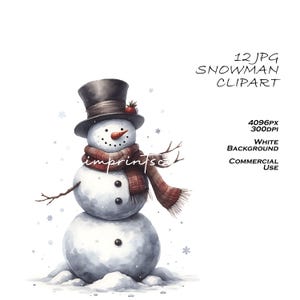 Christmas Snowman Clipart: Cute Holiday Snowman JPG Pack - Festive Winter Art Bundle (JPGs, Digital Download)