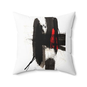 Abstract Square Pillow, Modern Polyester Pillow, Decorative Throw Pillow, Geometric Cushion, Home Decor Accent
