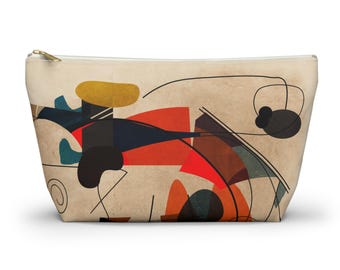 Bolsa para accesorios con formas abstractas de mediados de siglo, accesorios de viaje