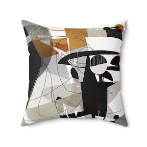 Abstract Art Throw Pillow, Boho Decorative Cushion Cover, Modern Home Decor, Couch Pillow, Unique Gift for Home
