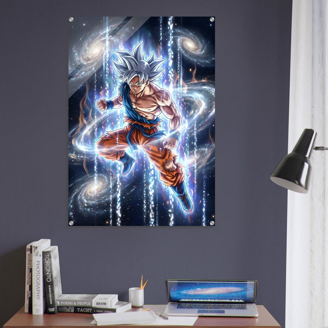 Goku Ultra Instinct Acrylic Poster, Dragon Ball Super Wall Art ...