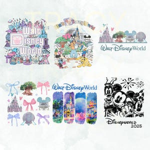 Walt Disneyworld Png Bundle, Magic Kingdom Coquette PNG, Retro Disneyworld 2025 Png, Retro Walt Disney Png, Mickey and Friends Png