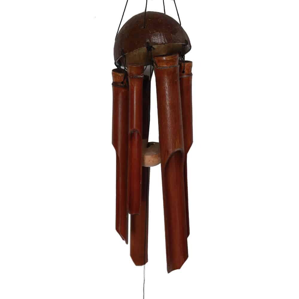 Relaxdays Bambus Windspiel  Wetterfestes Garten Klangspiel, Braun, 58,5 Cm  Bambus-Windspiel Selber Machen