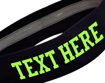 Personalized Headband with No-Slip Silicone, Custom Vinyl Text