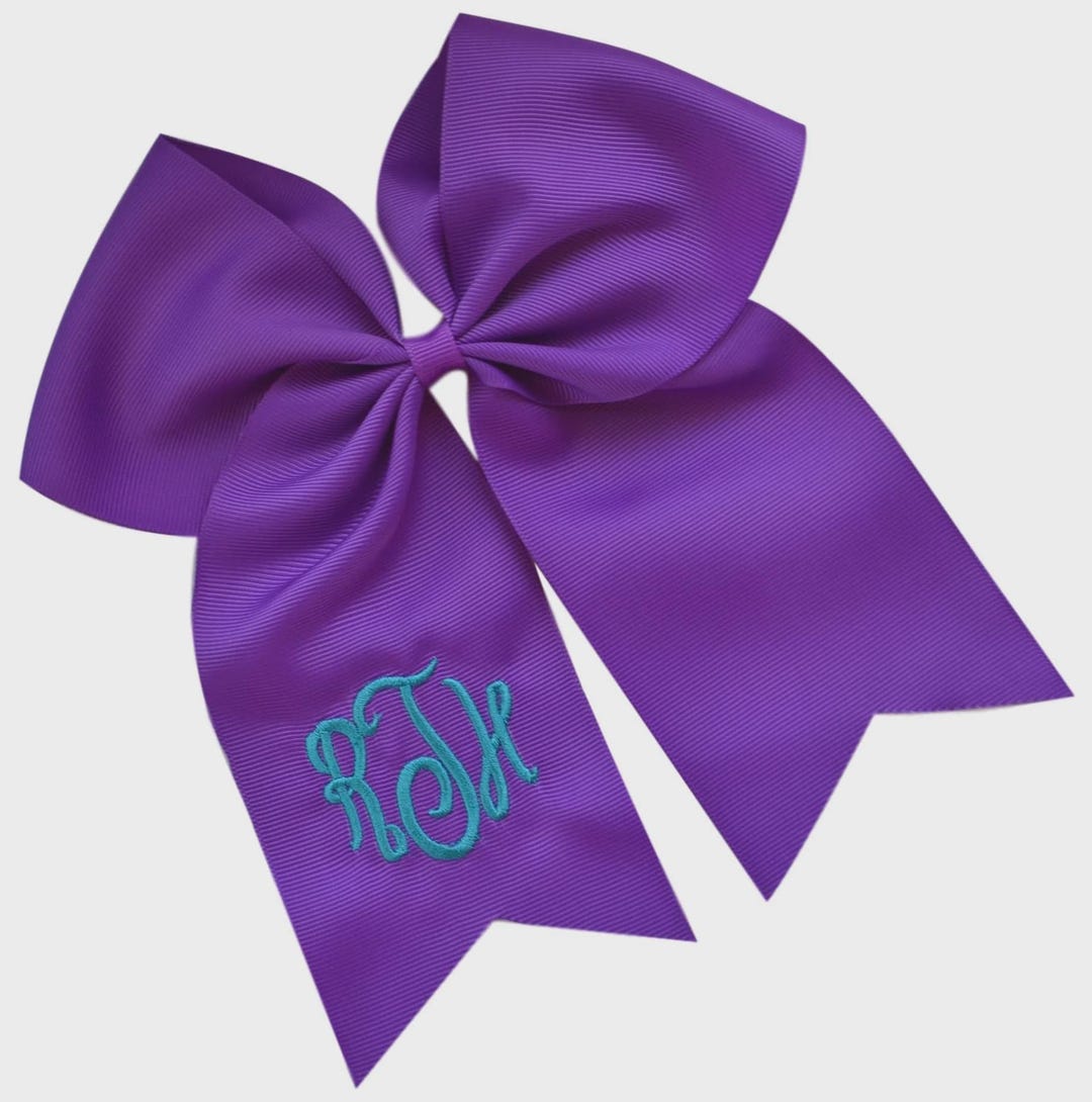 Monogrammed Initial Script Cheer Bow Personalized Custom Initials of ...