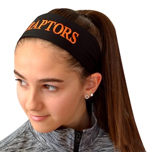Personalized Embroidered Moisture Wicking Tie Back Headband with Custom Text of Choice