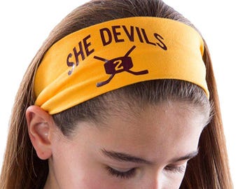 Design Your Own Ice Hockey Headband with Personalized Custom VINYL Text and Player Number