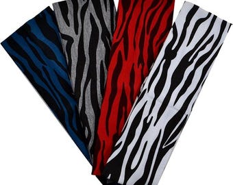 2.5" Wide Zebra Print Cotton Stretch Headband Blanks for Embroidering, Heat Transfer and Fashion