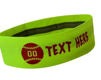 Custom Softball Headband, Personalized Text, Non-Slip Silicone