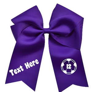 Design Your Own Custom Large SOCCER Hair Bow with Vinyl Text Personalized Your Way and Player Number