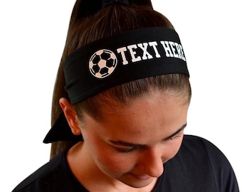Design Your Own Soccer Tie Back Headband in VINYL Text Customized Your Way
