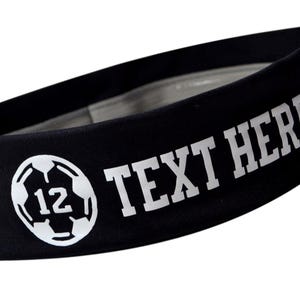 Design Your Own SOCCER Headband with NO SLIP Silicone Lining with Your Custom Personalized Text