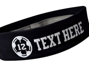 Personalized Soccer Headband, No Slip Silicone Lining