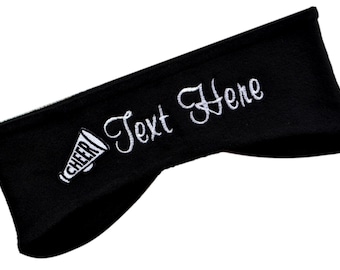 Personalized Cheer Fleece Headband, Embroidered Megaphone, Cold Weather Ear Warmer