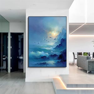 Modern ocean and mountain wall decor