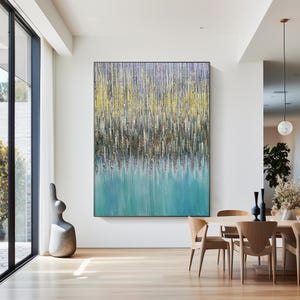 Turquoise Blue gold painting Abstract Textured wall art Framed wall art Gray Gold Blue Teal Wall Art Extra large wall art living room decor