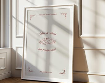 Vintage Schwan Willkommensschild Hochzeit Retro Hochzeitsschild Willkommen Hochzeit Schild Empfangstafel Welcome Wedding Sign mit Schwan