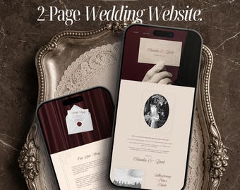 Old Money Wedding Website Template Destination Wedding Canva Website with RSVP Digital Wedding Invitation Save The Date Website Wedding