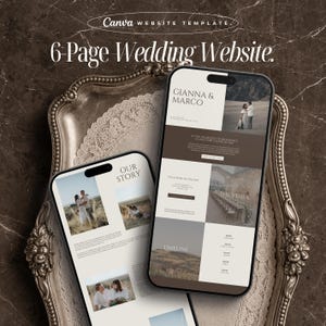 Minimalistische Hochzeit Website Canva Vorlage Hochzeitswebsite Canva Webseite Hochzeit Vorlagen Digitale Hochzeitseinladung Mit RSVP