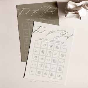 Hochzeit Bingo Spiel Finde den Gast Bingo Hochzeit Spiele Instant Download DIY druckbare Spiele Hochzeitsbingo Spiel Canva Vorlage
