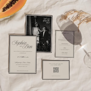 Old Money Wedding Invitation Suite Vintage Invitation Wedding Invitation With RSVP Card Retro Wedding Invitations Luxury Wedding Invitation