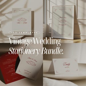 Swan Wedding Stationary Bundle Vintage Wedding Suite Old Money Wedding Bundle Classy Wedding Stationary Suite Elegant Wedding Stationary Set