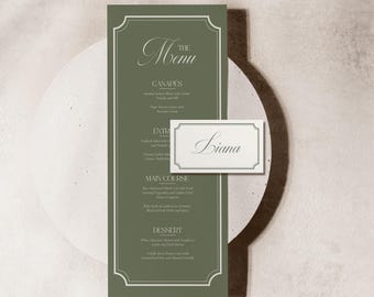 Wedding Menu Set Old Money Wedding Menu Template Vintage Wedding Menu Card Retro Wedding Menu Template Wedding Dinner Menu Card