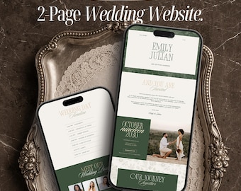 Vintage Wedding Website Template Floral Canva Wedding Website RSVP Website Digital Wedding Invitation Save The Date Website Wedding Template