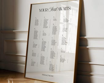 Alphabetischer Sitzplan Vorlage Elegant Hochzeit Sitzordnung Gäste Hochzeit Minimalistische Vorlage Finde Deinen Platz Hochzeitsschild