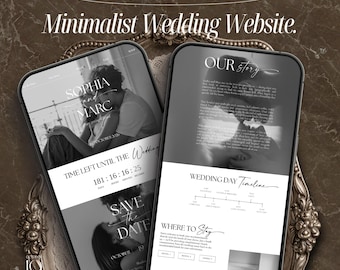 Minimalist Wedding Website Template With Custom Countdown Canva Wedding Website RSVP Website Digital Invitation Save The Date Website