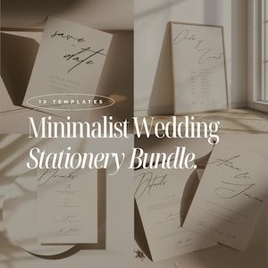Minimal Wedding Bundle Stationary Suite Elegant Wedding Stationary Set Bundle Wedding Sign Templates Simple Wedding Stationary Templates