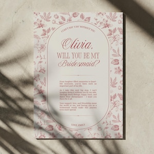 Retro Bridesmaid Proposal Cards Will You Be My Bridesmaid Card Hand Drawn Bridesmaid Proposal Card Maid Of Honor Proposal Card Template