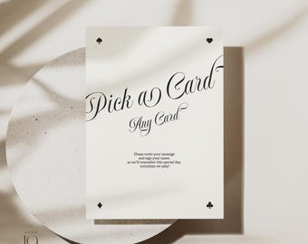 Pick A Card Guest Book Sign Playing Card Guest Book Signage Modern Guestbook Sign Pick A Card Any Card Sign Guest Book Sign Playing Cards