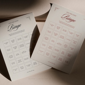Wedding Bingo Game Find The Guest Bingo Bridal Shower Wedding Games Instant Download DIY Printable Wedding Bingo Games Retro Wedding