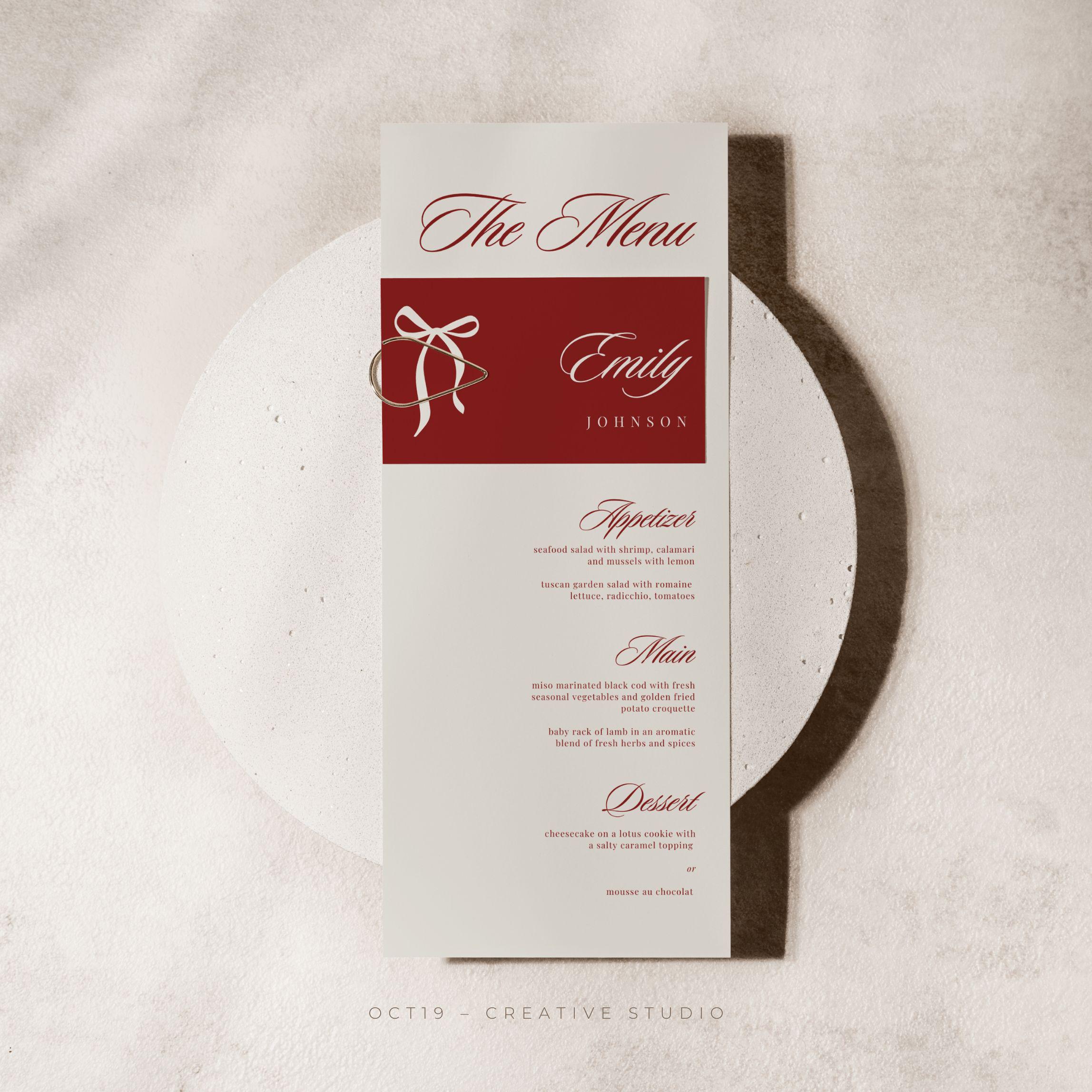 Retro Wedding Menu Template Vintage Wedding Menu With Place Card Template Elegant Wedding Menu Template Dinner Menu Wedding Place Cards