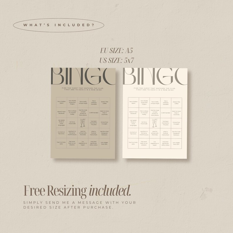 Wedding Bingo Game Find The Guest Bingo Bridal Shower Wedding Games Instant Download DIY Printable Wedding Bingo Games image 6