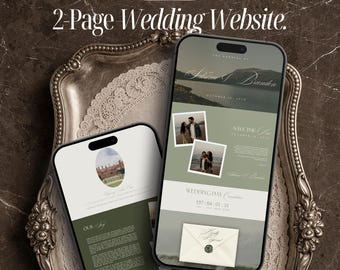 Vintage Wedding Website Template Countryside Canva Wedding Website with RSVP Digital Wedding Invitation Save The Date Website Wedding