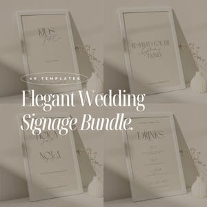 Minimalist Wedding Sign Bundle Wedding Table Signs Package Minimal Wedding Set Modern Wedding Signage Template Bundle Reception Signage Set