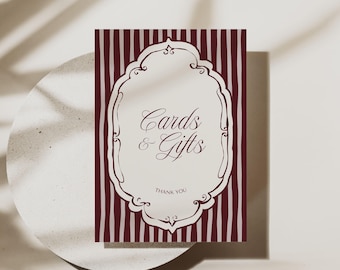 Retro Gifts And Cards Sign Old Money Wedding Signage Minimal Cards And Gifts Sign Gift Table Wedding Gift Table Sign Wedding Sign Template